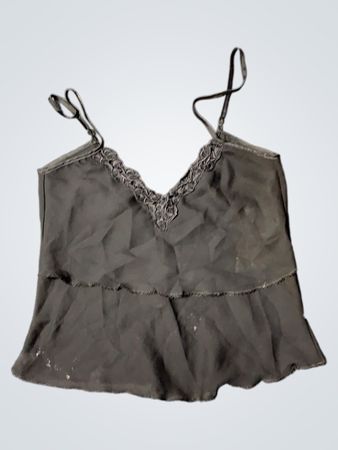 Schwarzes Spitzensaum-Cami-Top