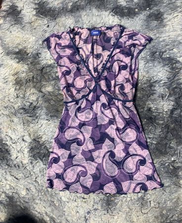 Mexx Purple Paisley Print Mini Kleid