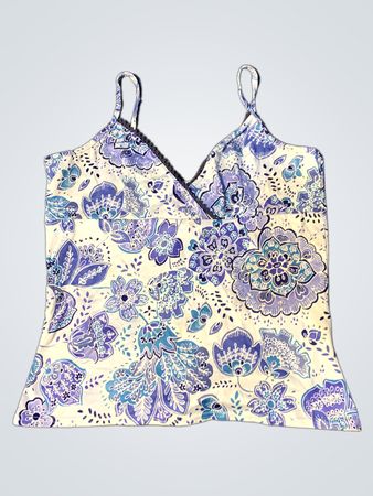 Weiße und blaue Blumen-Cami