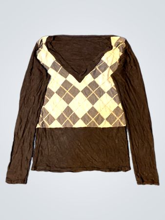 Langarmshirt mit Rautenmuster