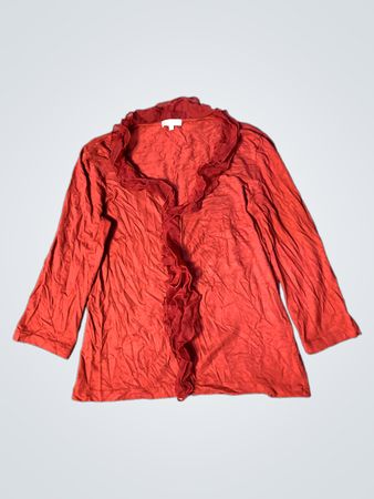 Rote Rüschenshirt mit langen Ärmeln