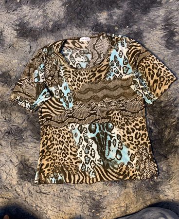 Tiermuster Patchwork T-Shirt
