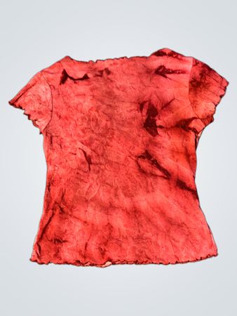 Jellyfish Red Tie-Dye V-Neck Top