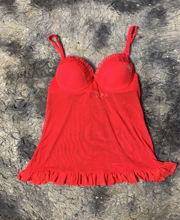 Rote Babydoll-Lingerie