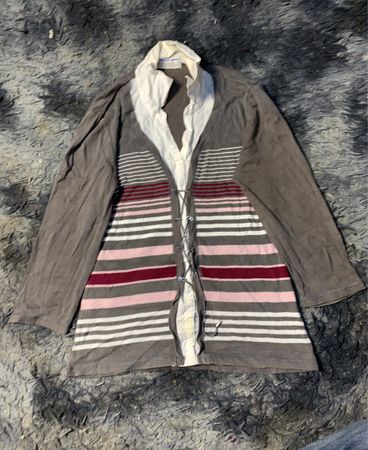 Lange Ärmel Gestreifter Cardigan