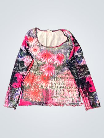 TAIFUN COLLECTION Floral Mesh Top
