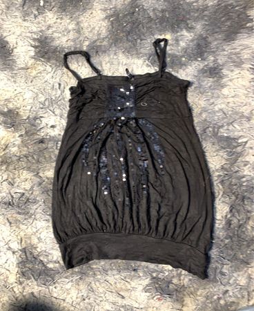 Schwarzes Paillettentop