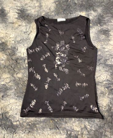 Schwarzes Tanktop mit Graf print