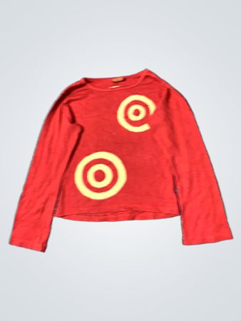 Chaitanya Rote Langarmhemd mit Target-Grafik