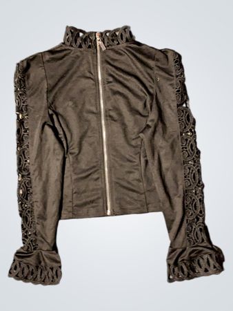 Schwarze Jacke mit Spitze