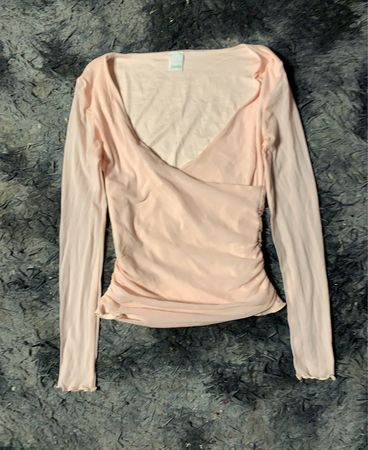 Camafeu Pink Ruched Long Sleeve Top