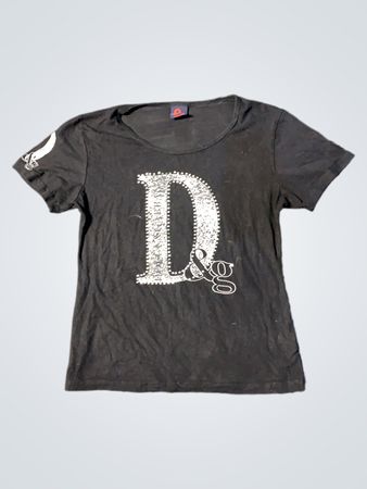 Dolce & Gabbana Schwarzes T-Shirt mit "D & G" Logo