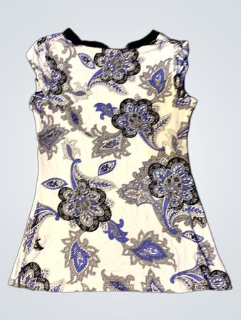 Weiß und Blau Paisley-Druck Wickeloberteil