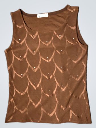 MAXIMA Braunes Tanktop mit Verzierungen