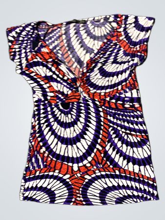 Abstrakt Print V-Ausschnitt Top