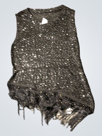 Schwarze Pailletten-Fransen-Weste
