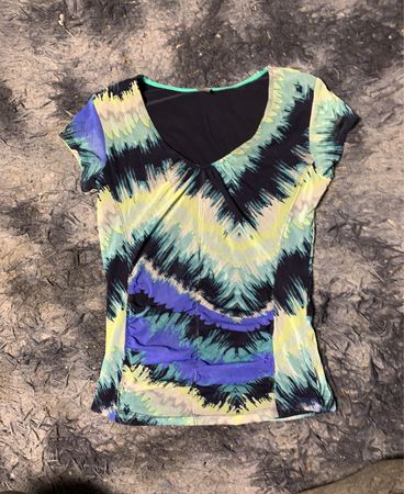 Bindefärbung Raffung T-Shirt