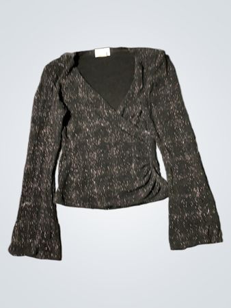 Schwarzes Glitzer Langarmshirt
