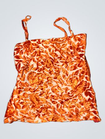 Orangenblumen Samt-Camisole