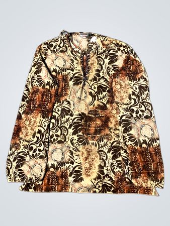 Braun und Schwarz Floral Druck Langarmoberteil