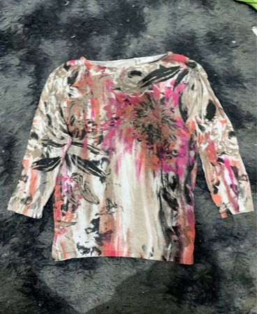 Damen Abstract Print Langarmtop
