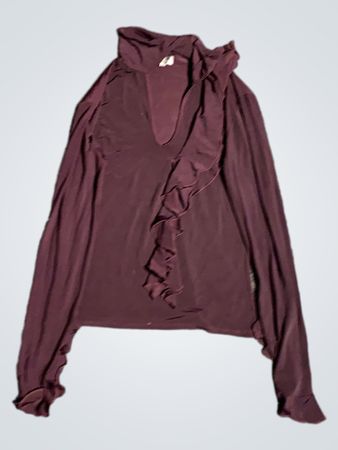 Lila Rüschendes Langarmoberteil