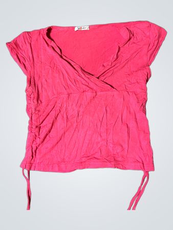 Soffiare Pink Ruched Tie Top