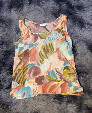 Porco Damen Ärmelloses Tanktop mit abstraktem Print