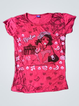 Rosa T-Shirt mit Grafikdruck