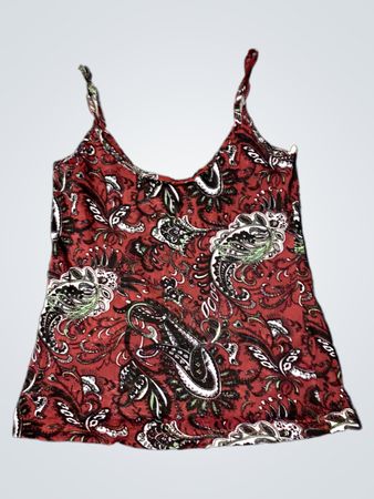 Roter Paisley-Print-Top