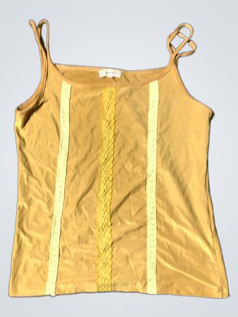 Tan-Camisole mit Spitzenbesatz