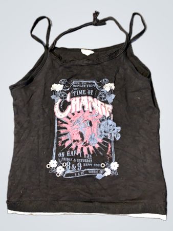 Schwarzes Tanktop mit "TIME OF CHANGE" Grafik