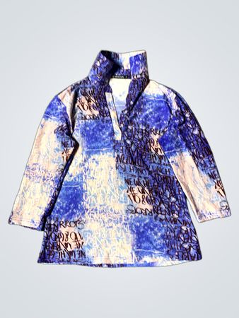 Blaue und rosa abstrakte Druck Rollkragenoberteil
