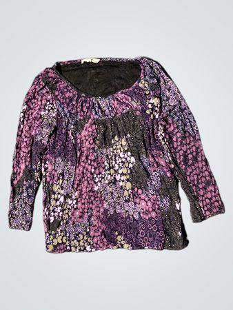 Lila Floralprint Langarmoberteil