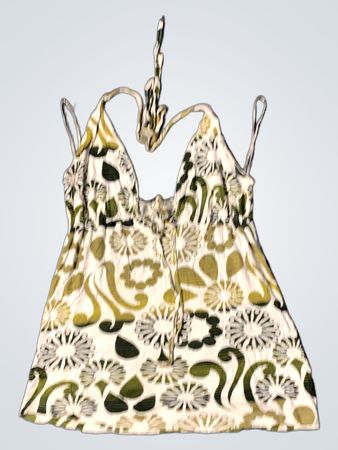 Weißes und grünes Blumen-Halterkleid