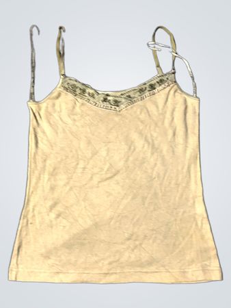 Beiger Camisole mit verziertem Ausschnitt