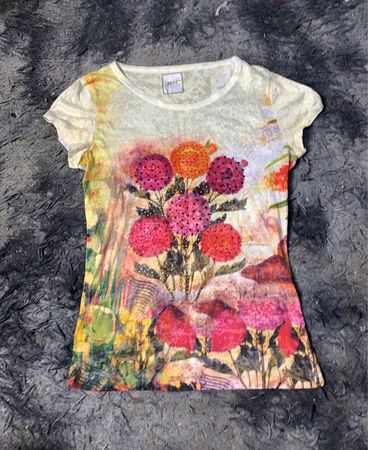 JDC Damen T-Shirt mit Blumenmuster