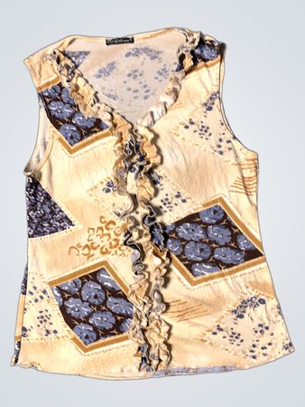 Ärmelloses Top mit Rüschendetail und Blumenmuster