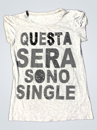 Graues T-Shirt "QUESTA SERA SONO SINGLE
