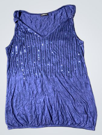 Motivi Blue Sequin Tank Top
