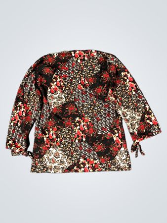 Jessica Bluse mit floralem Muster und Bindeschlaufen