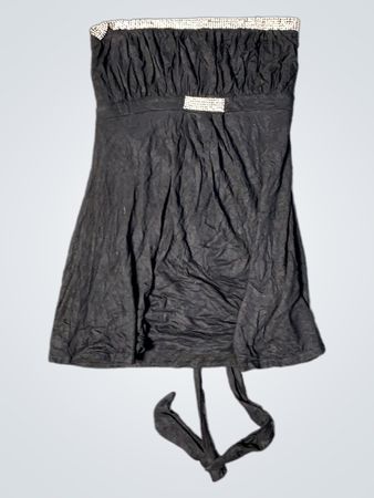 River Island Schwarzes Verziertes Trägerloses Kleid