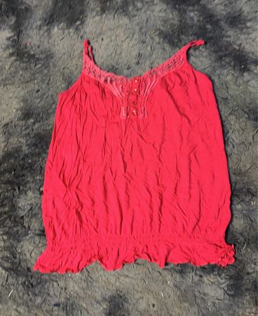 Pinkes Camisole-Top mit Spitzenbesatz