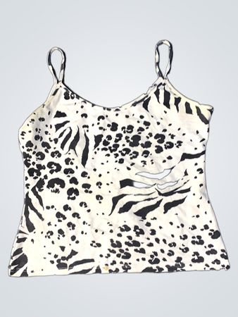 Weißes und schwarzes Tierstruktur-Cami-Top
