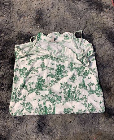 Toile-Druck-Camisole in Weiß und Grün