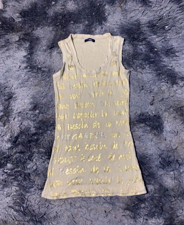 Rippenshirt mit Textdruck