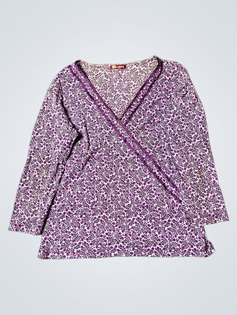 Monsoon Damen Lila Blumendruck Wickeloberteil