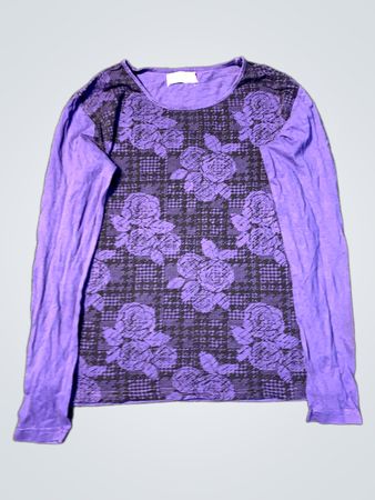 Französische Kollektion Lila Floral Langarmshirt