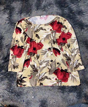 Damen Blumenmuster Langarmoberteil