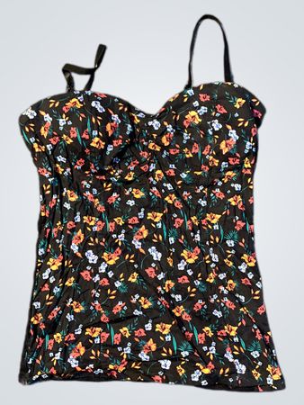 Schwarzes Blumen-Top